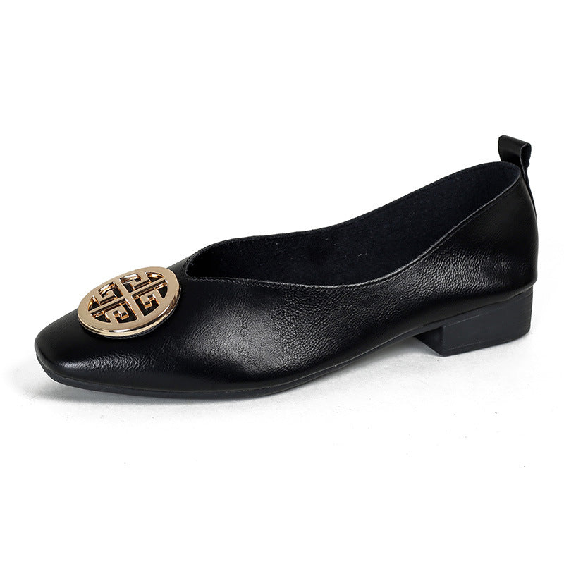 VUI Paris | Ballerines Cuir Bout Carré Brigitte