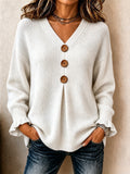 VUI Paris | Pull Col V Boutonné Marie