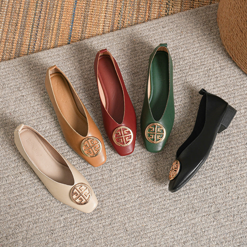 VUI Paris | Ballerines Cuir Bout Carré Brigitte