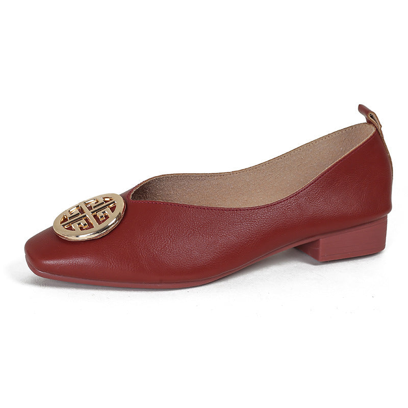 VUI Paris | Ballerines Cuir Bout Carré Brigitte