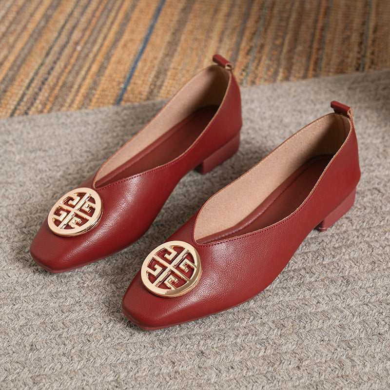 VUI Paris | Ballerines Cuir Bout Carré Brigitte