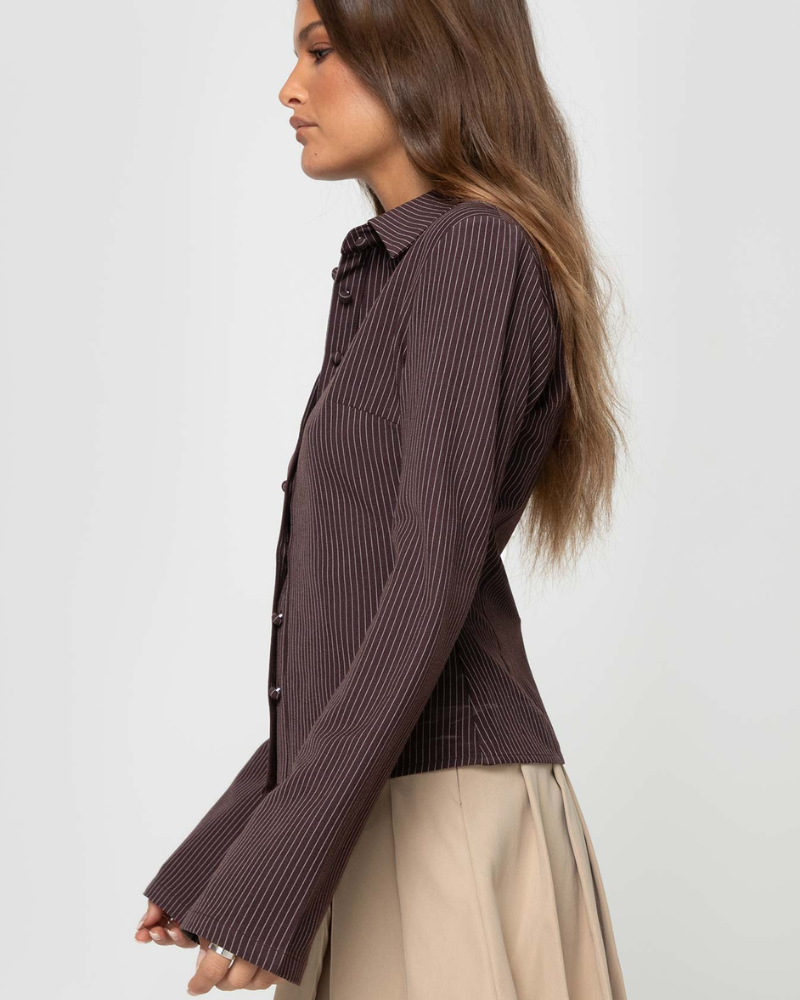 VUI Paris | CHEMISE CLASSIQUE À RAYURES FINES