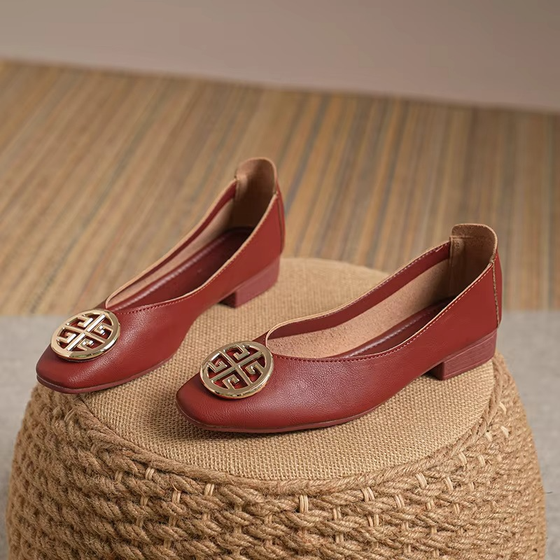 VUI Paris | Ballerines Cuir Bout Carré Brigitte