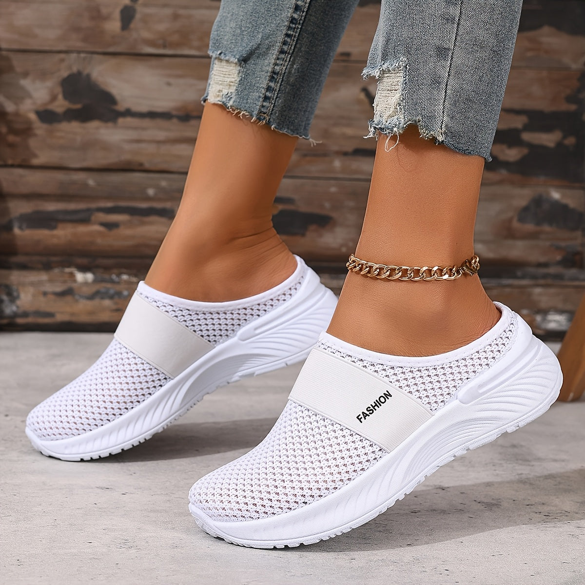 VUI Paris | Baskets Mules Mesh Respirant Nicole