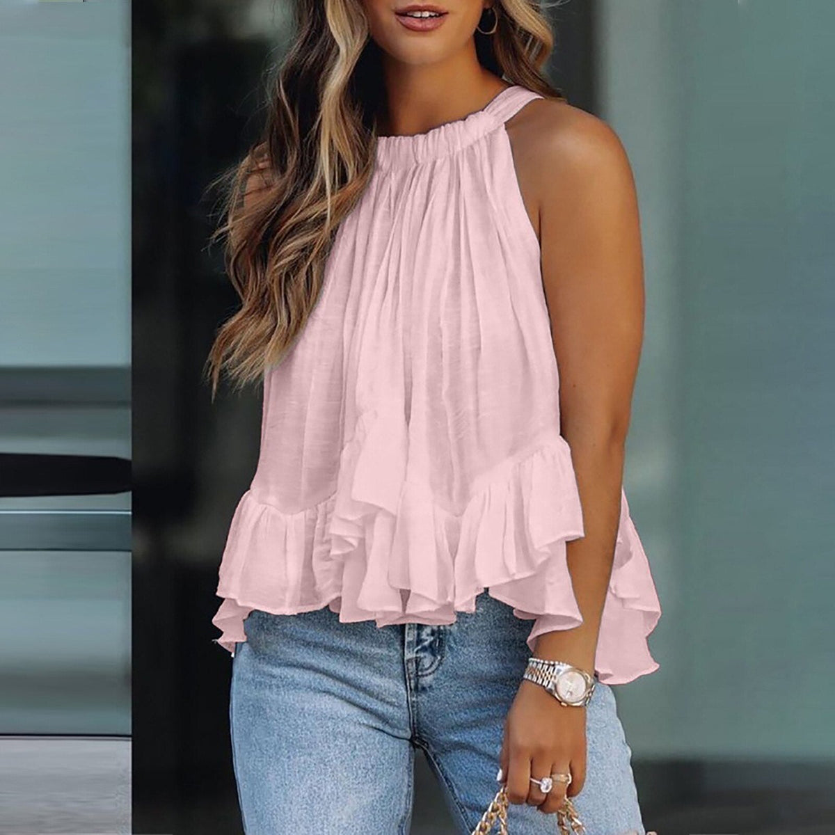 VUI Paris | Blouse à volants texturée Karianne