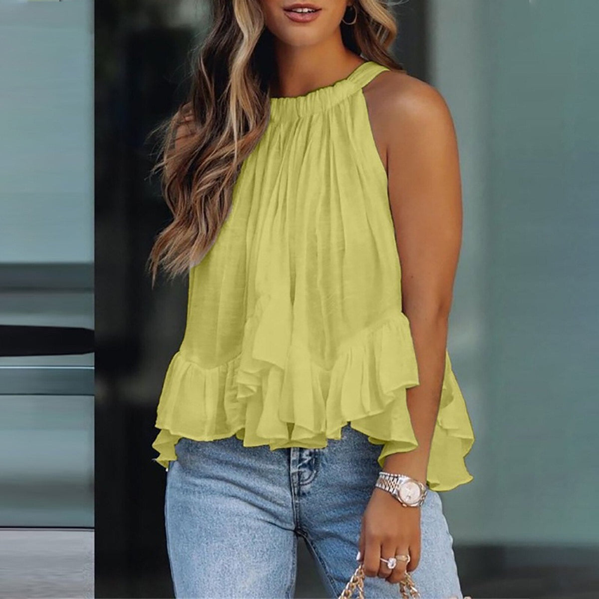 VUI Paris | Blouse à volants texturée Karianne
