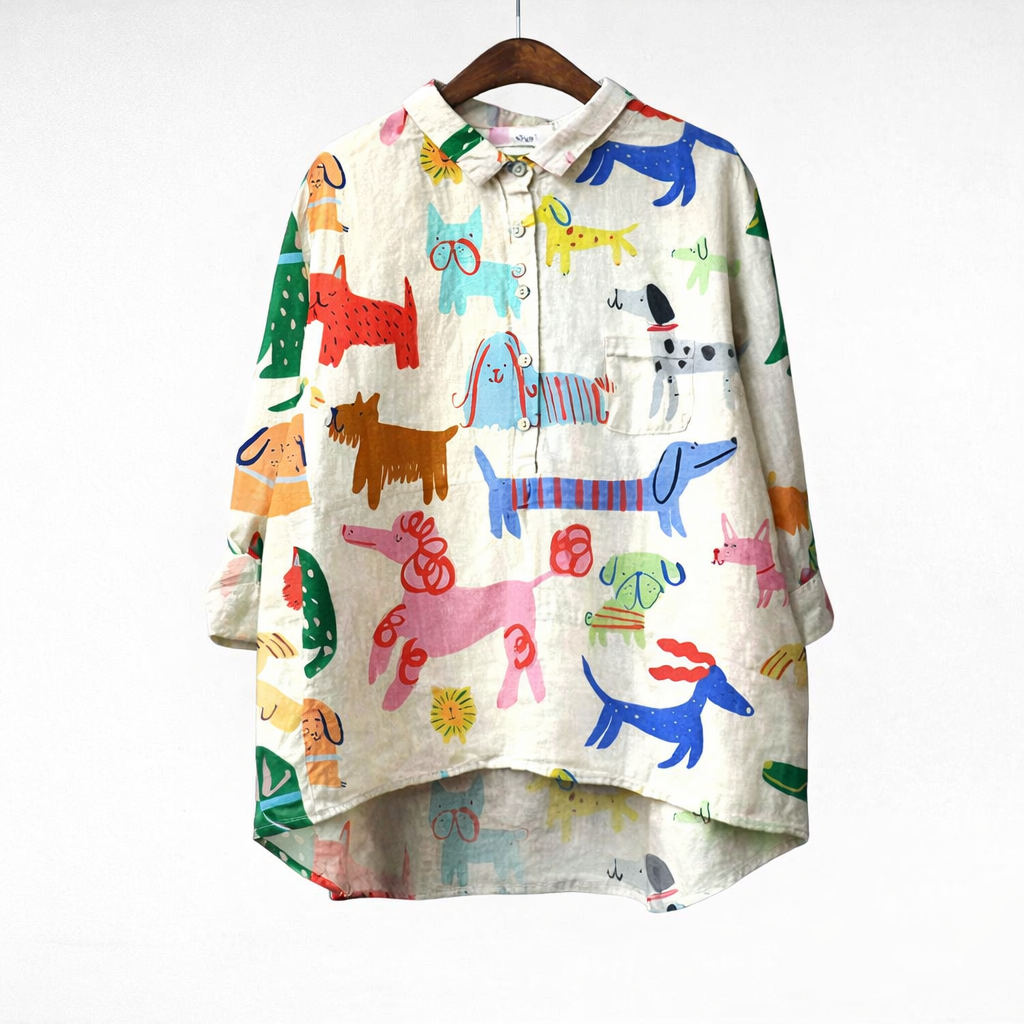 VUI Paris | Blouse Élégante à Motif Canin (1+1 GRATUIT)
