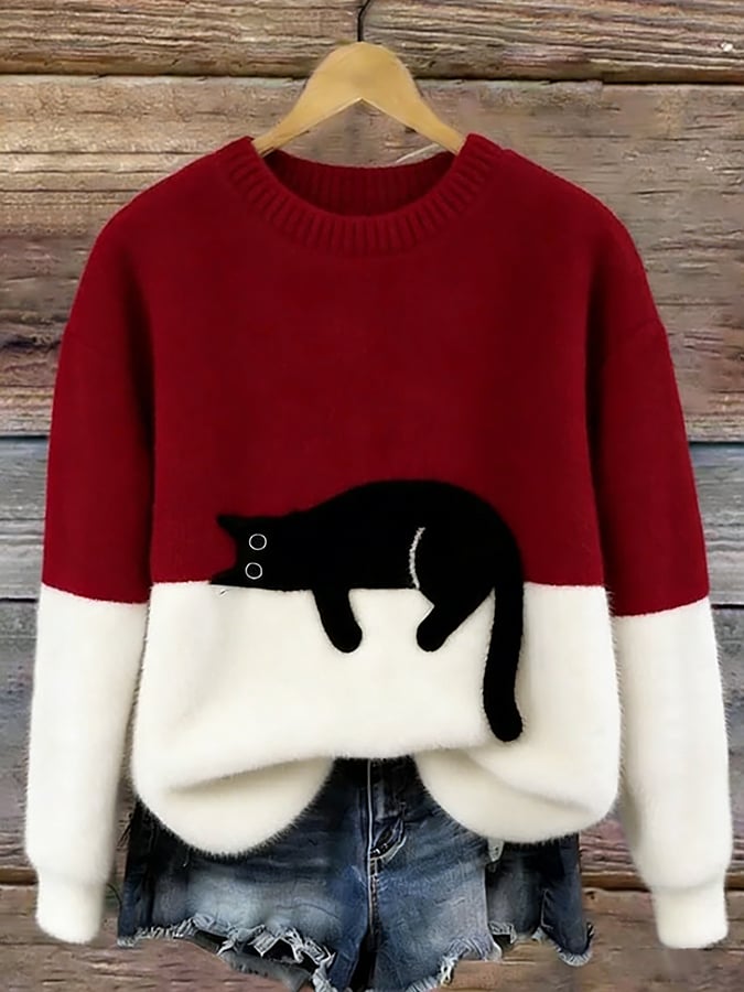 VUI Paris | Pull Douillet Chat Endormi Charlotte