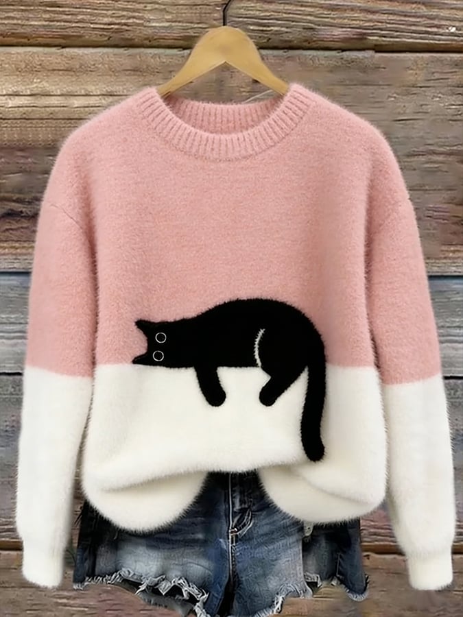 VUI Paris | Pull Douillet Chat Endormi Charlotte