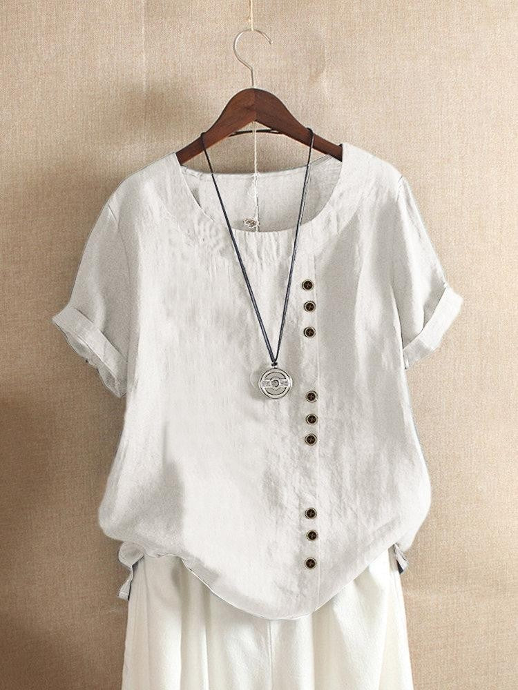 VUI Paris | Blouse Aérée avec Patte de Boutonnage Bianca