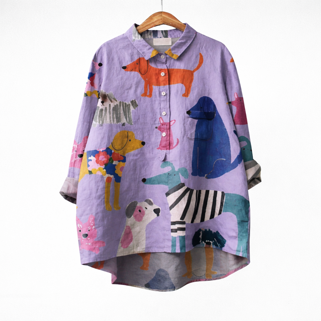 VUI Paris | Blouse Élégante à Motif Canin (1+1 GRATUIT)