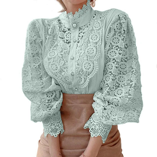 VUI Paris | Chemise à manches longues avec dentelle et détails Tove