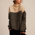 VUI Paris | Pull Col Montant Chevrons Mathilde