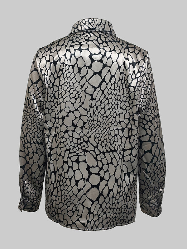 VUI Paris | CHEMISIER EFFET SATIN À MOTIF ARTISTIQUE
