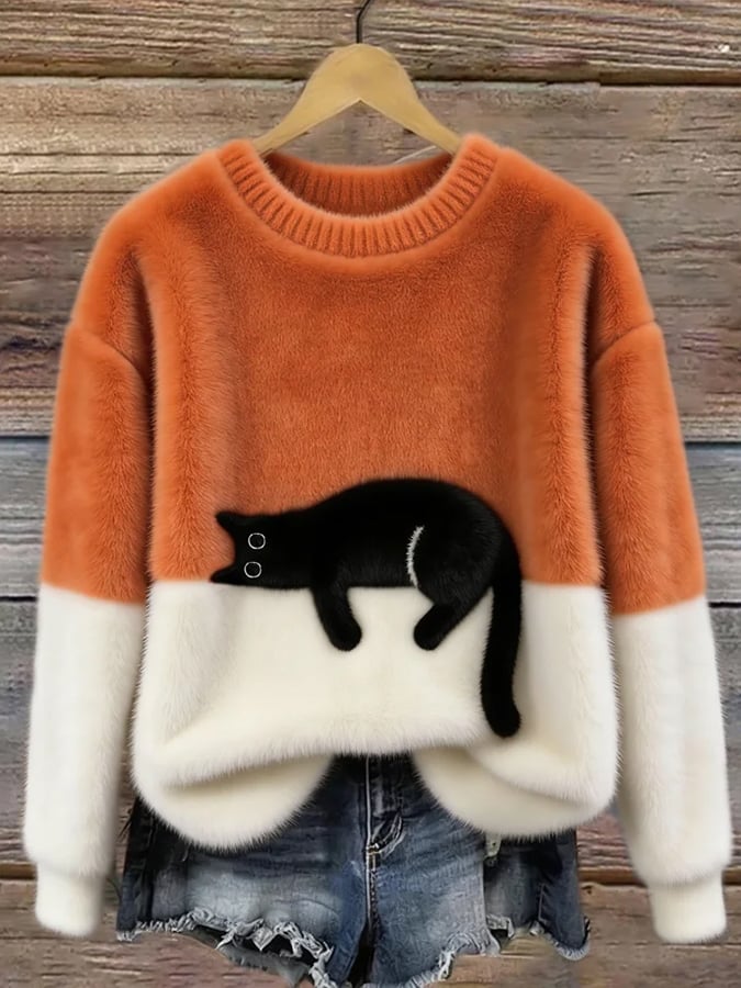VUI Paris | Pull Douillet Chat Endormi Charlotte
