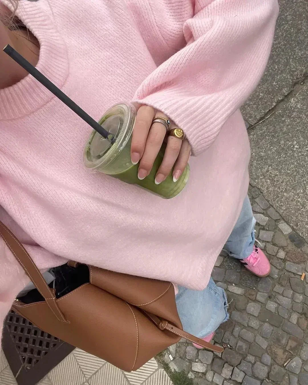 VUI Paris | PULL ROSE À MANCHES LONGUES