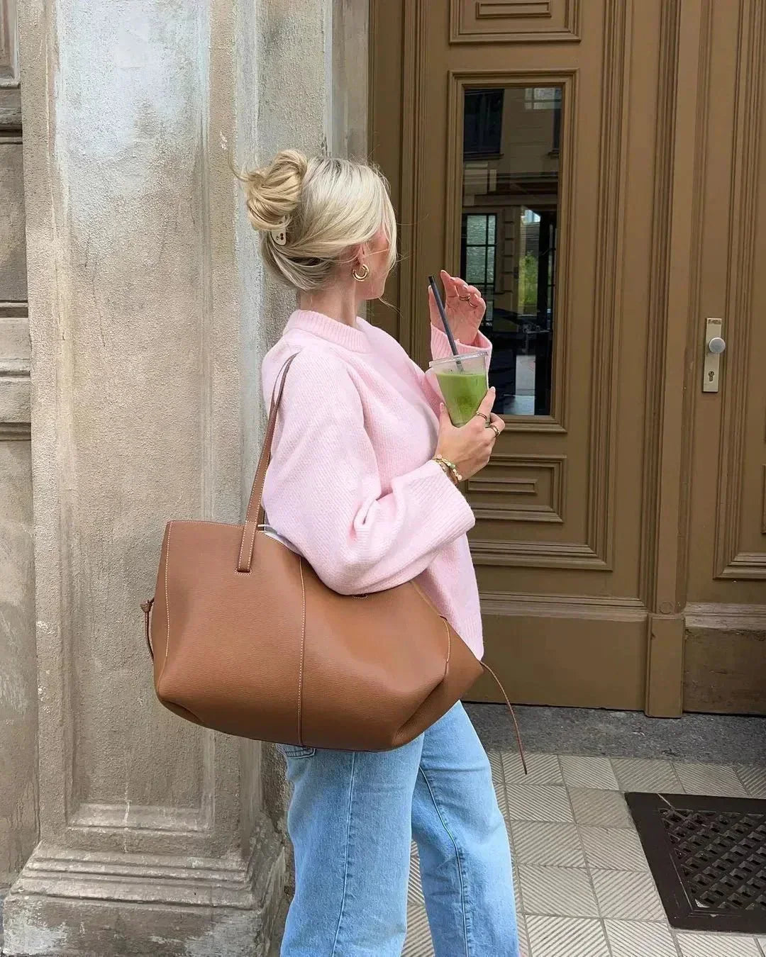 VUI Paris | PULL ROSE À MANCHES LONGUES