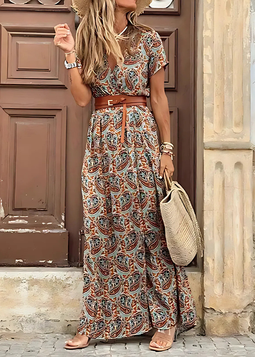 VUI Paris | ROBE LONGUE BOHÈME À TAILLE FRONCÉE