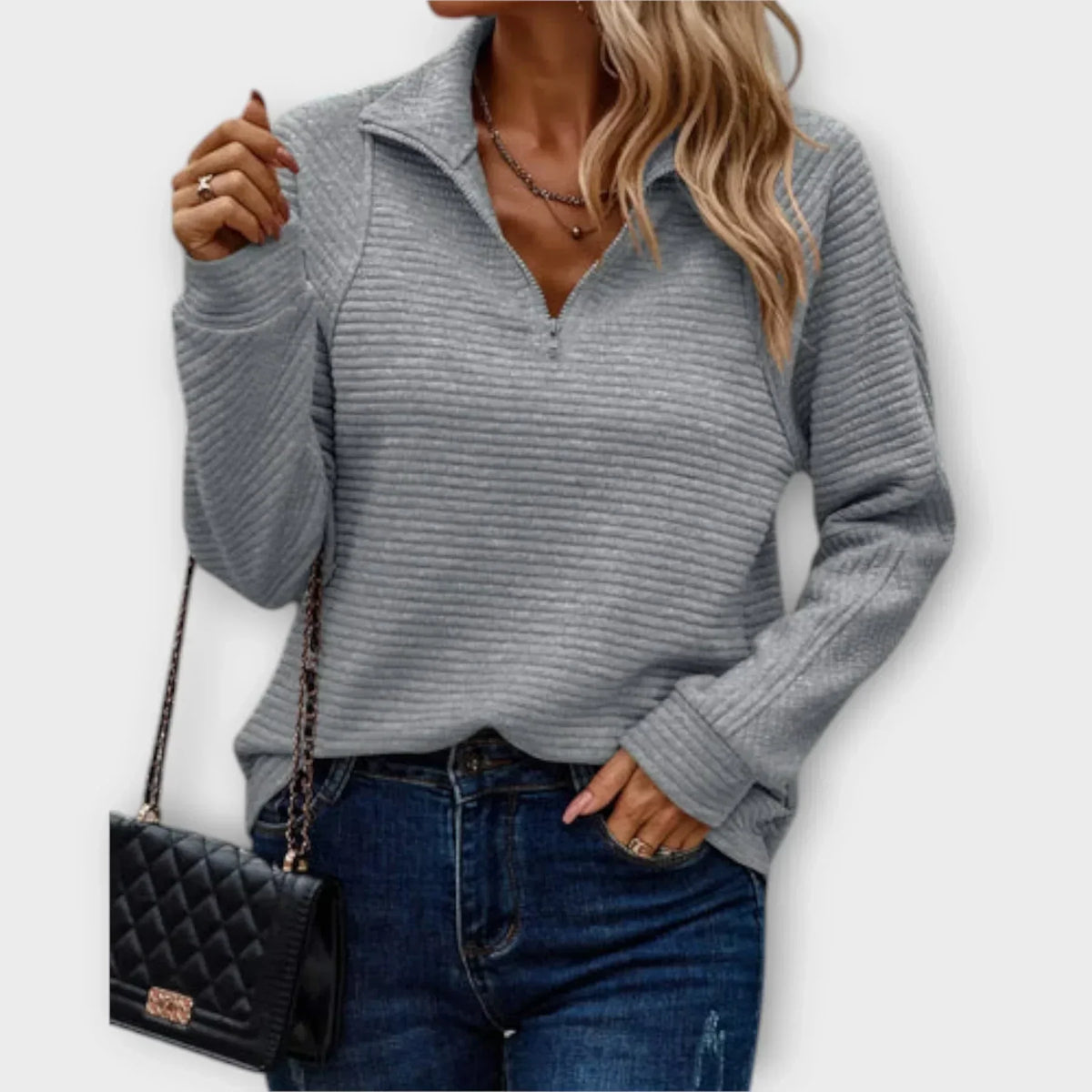 VUI Paris | PULL CHIC DÉCONTRACTÉ À COL ZIPPÉ