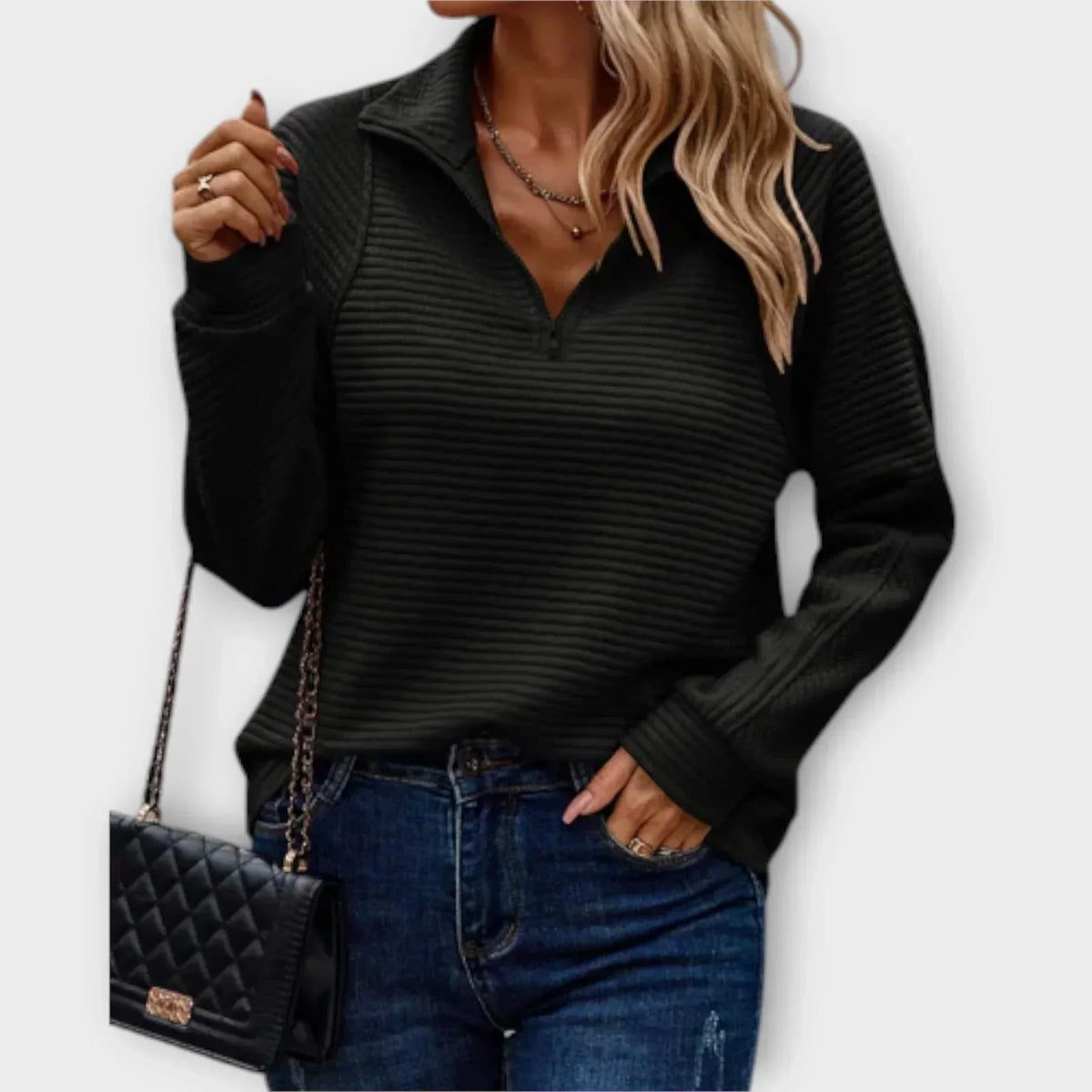 VUI Paris | PULL CHIC DÉCONTRACTÉ À COL ZIPPÉ