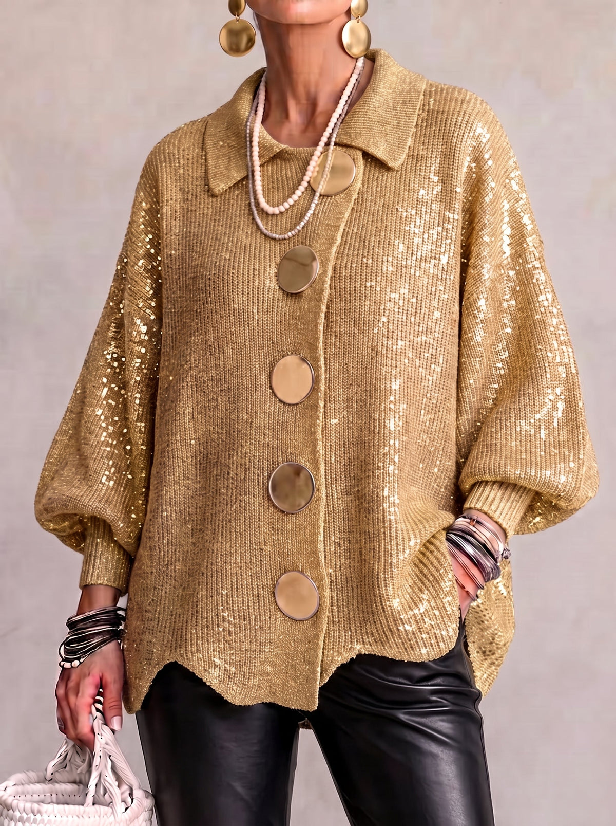 VUI Paris | Gilet Oversize Boutons Dorés Manon