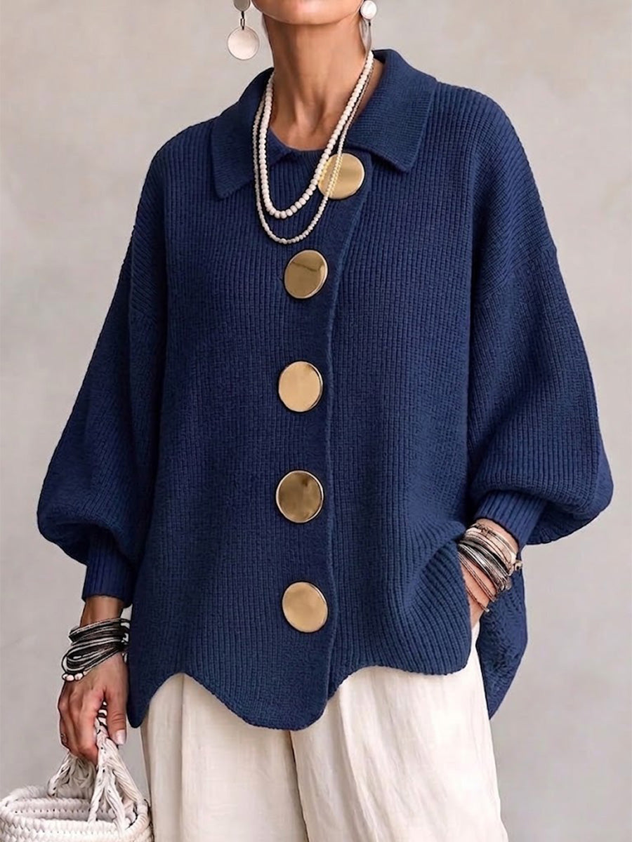 VUI Paris | Gilet Oversize Boutons Dorés Manon