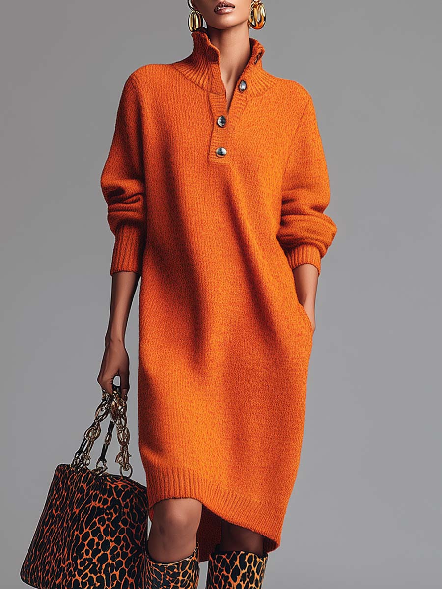VUI Paris | ROBE PULL À COL BOUTONNÉ