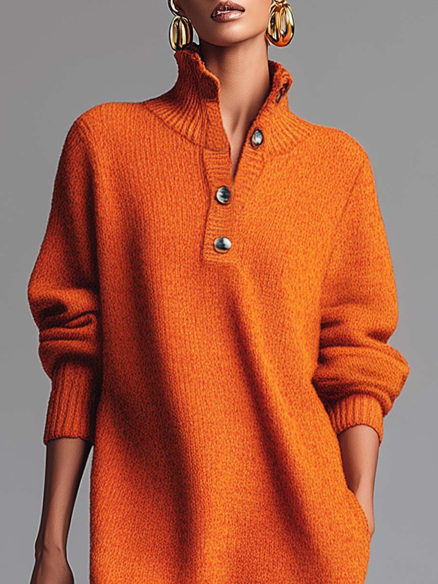 VUI Paris | ROBE PULL À COL BOUTONNÉ