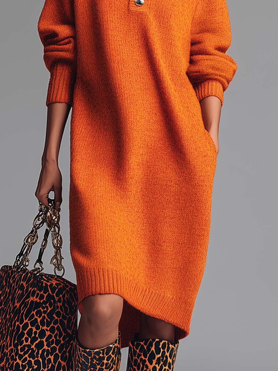 VUI Paris | ROBE PULL À COL BOUTONNÉ